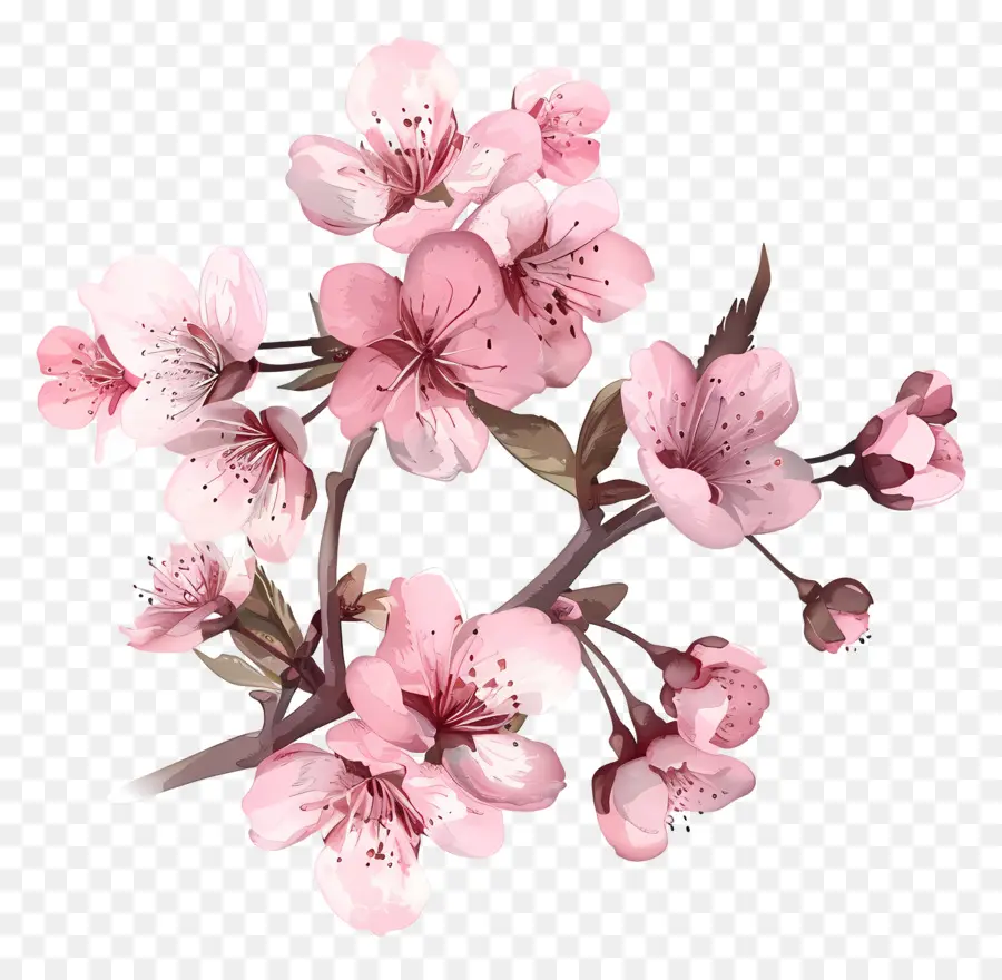 Bunga Sakura，Bunga Merah Muda PNG