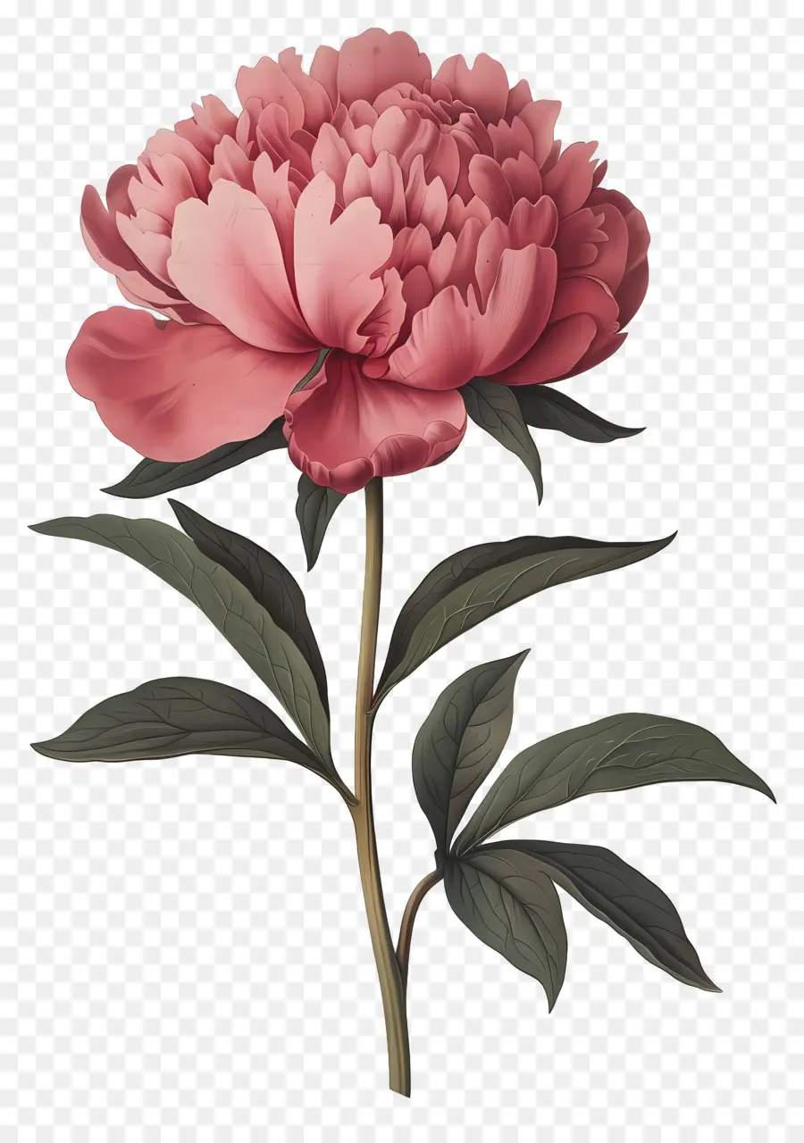 Bunga Peony，Bunga Merah Muda PNG