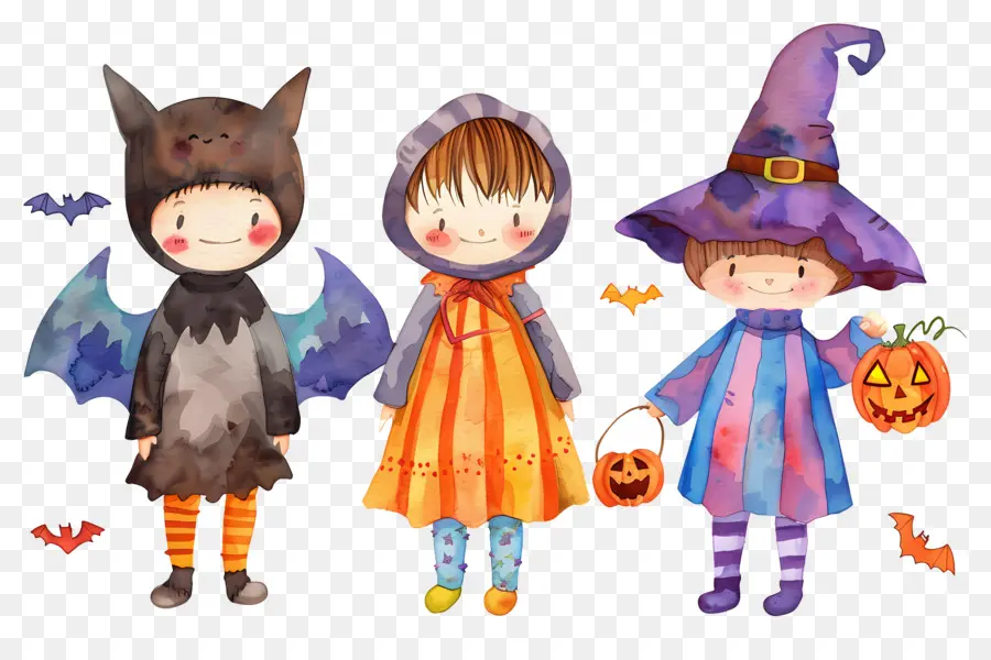 Anak Anak Halloween，Anak Anak Dengan Kostum Halloween PNG