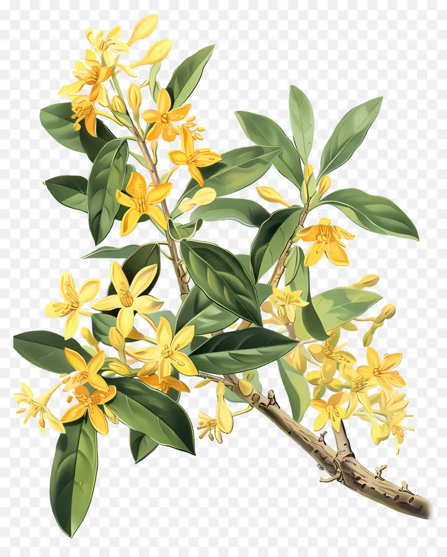 Bunga Osmanthus，Bunga Kuning PNG