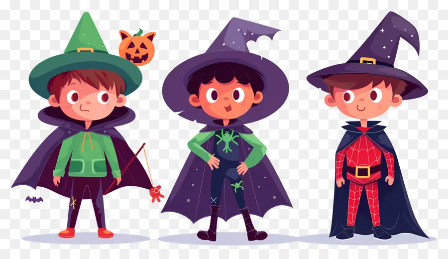 Anak Anak Halloween，Anak Anak Dengan Kostum Halloween PNG