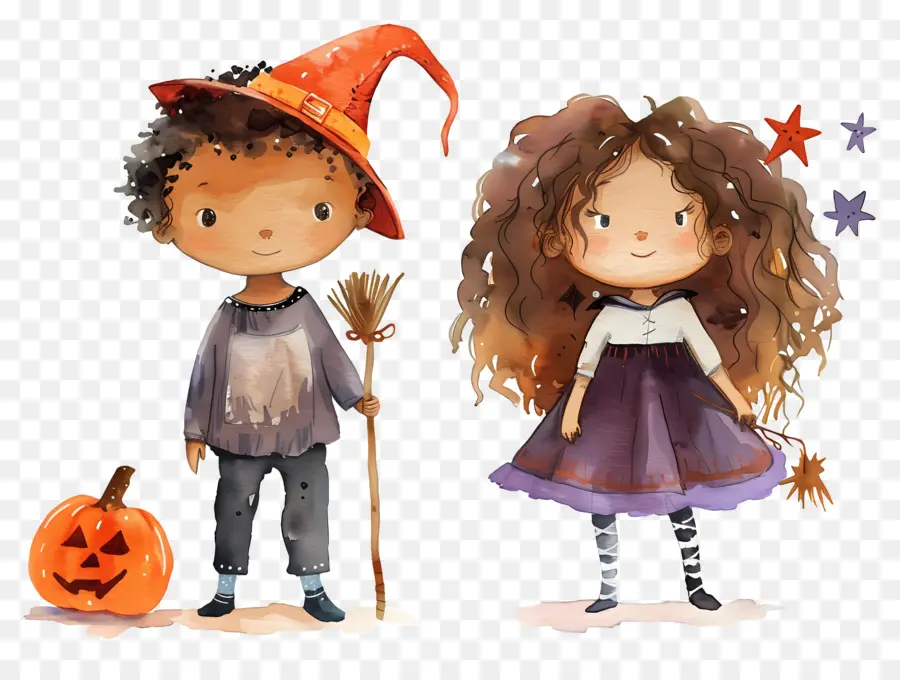 Anak Anak Halloween，Anak Anak Dengan Pakaian Halloween PNG