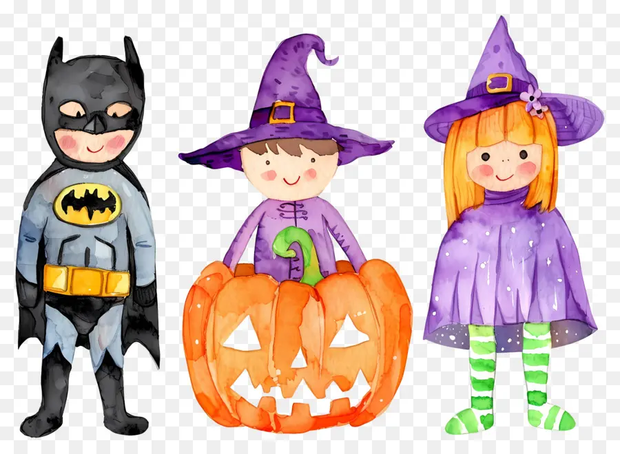 Anak Anak Halloween，Anak Anak Dengan Kostum Halloween PNG