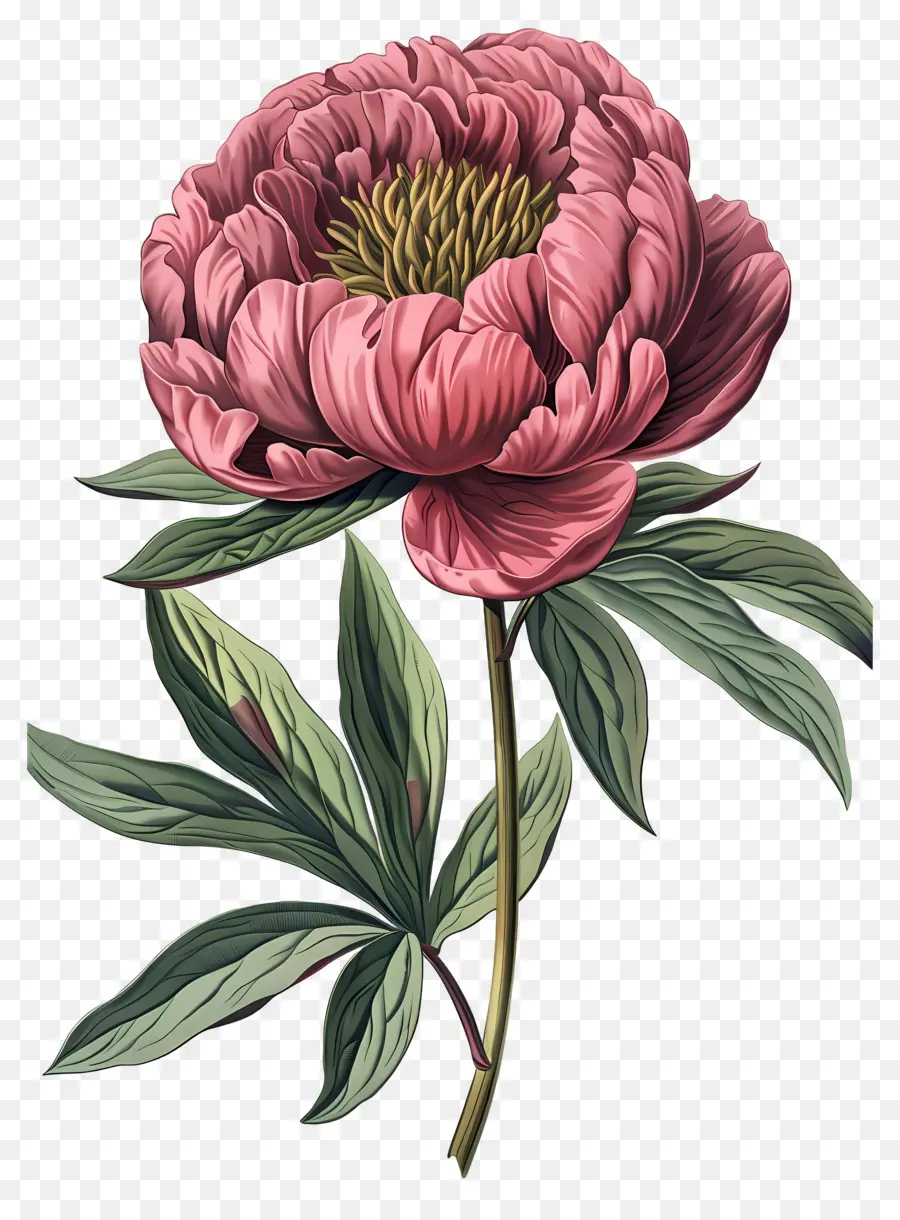 Bunga Peony，Bunga Merah Muda PNG