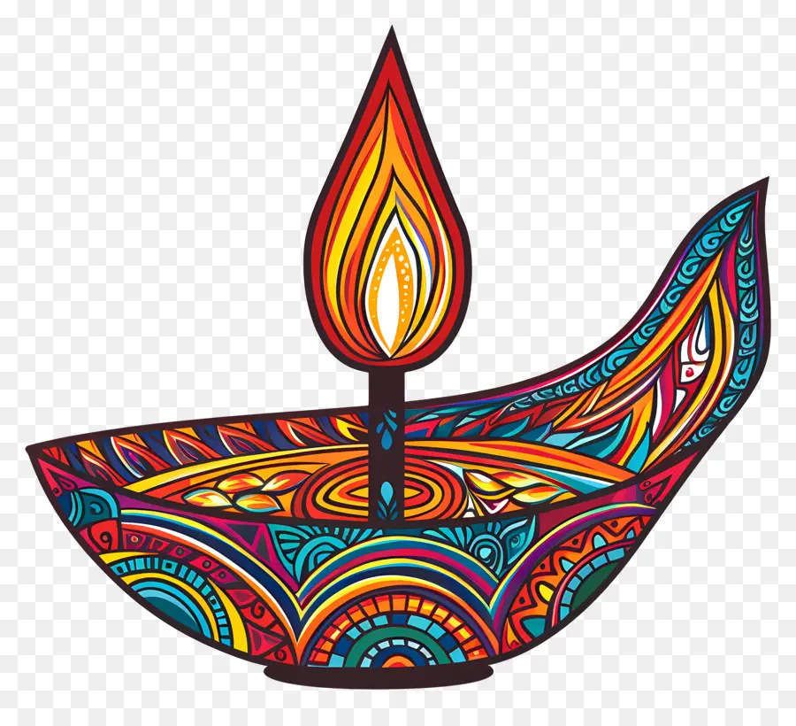 Bunga Diwali，Diya Yang Rumit PNG