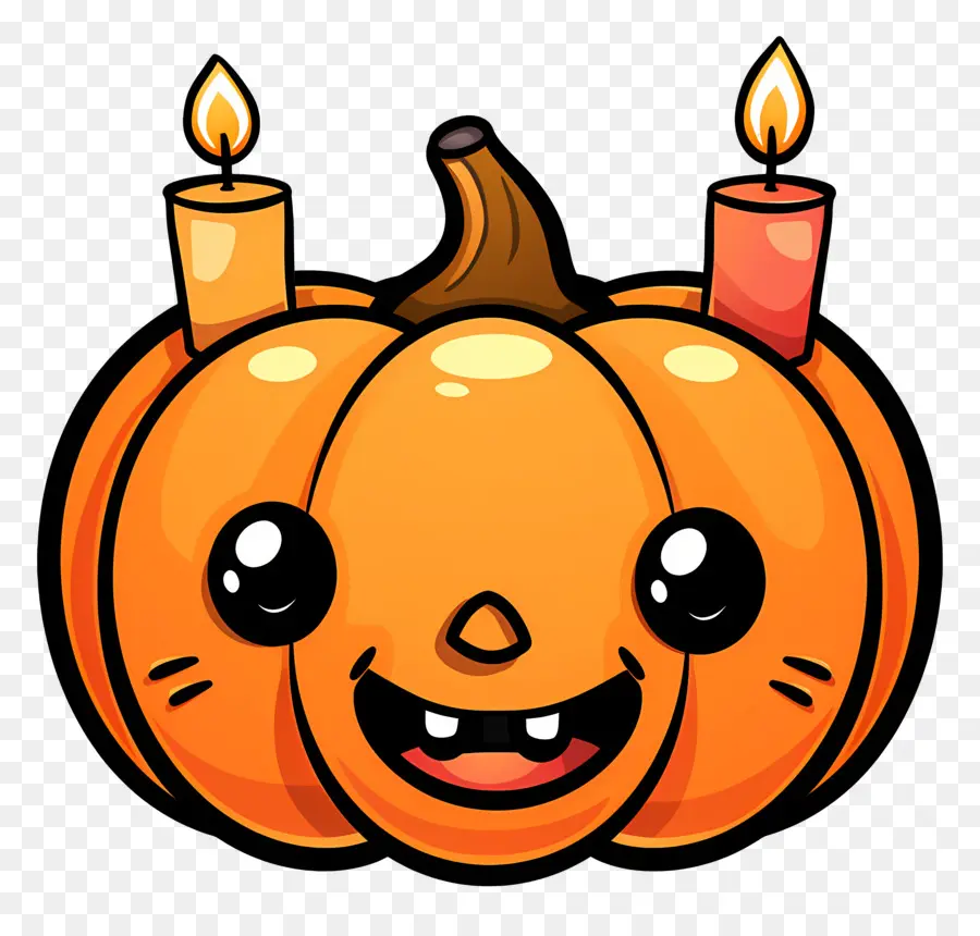 Lilin Halloween，Labu Kuning PNG