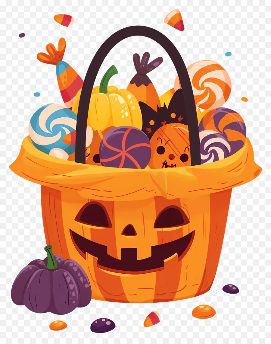 Keranjang Halloween，Keranjang Labu PNG