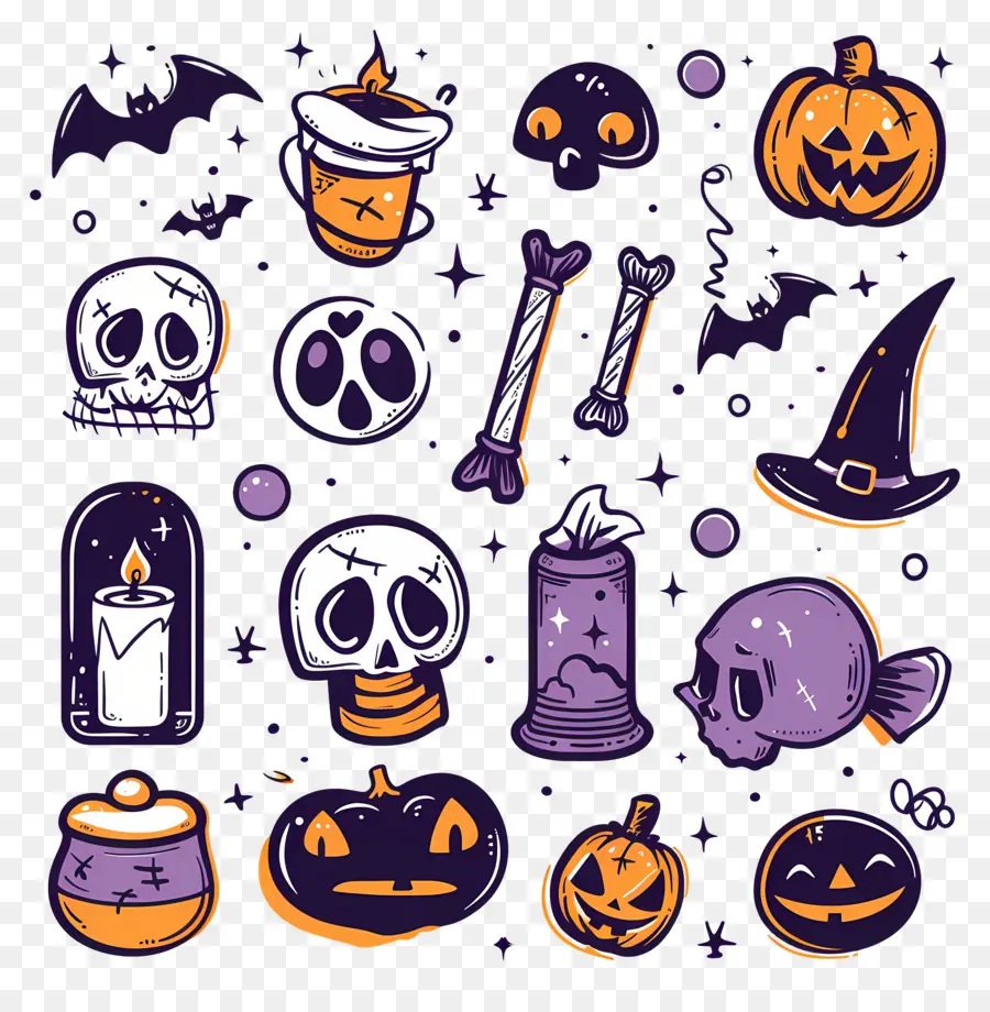 Latar Belakang Halloween，Coretan Halloween PNG