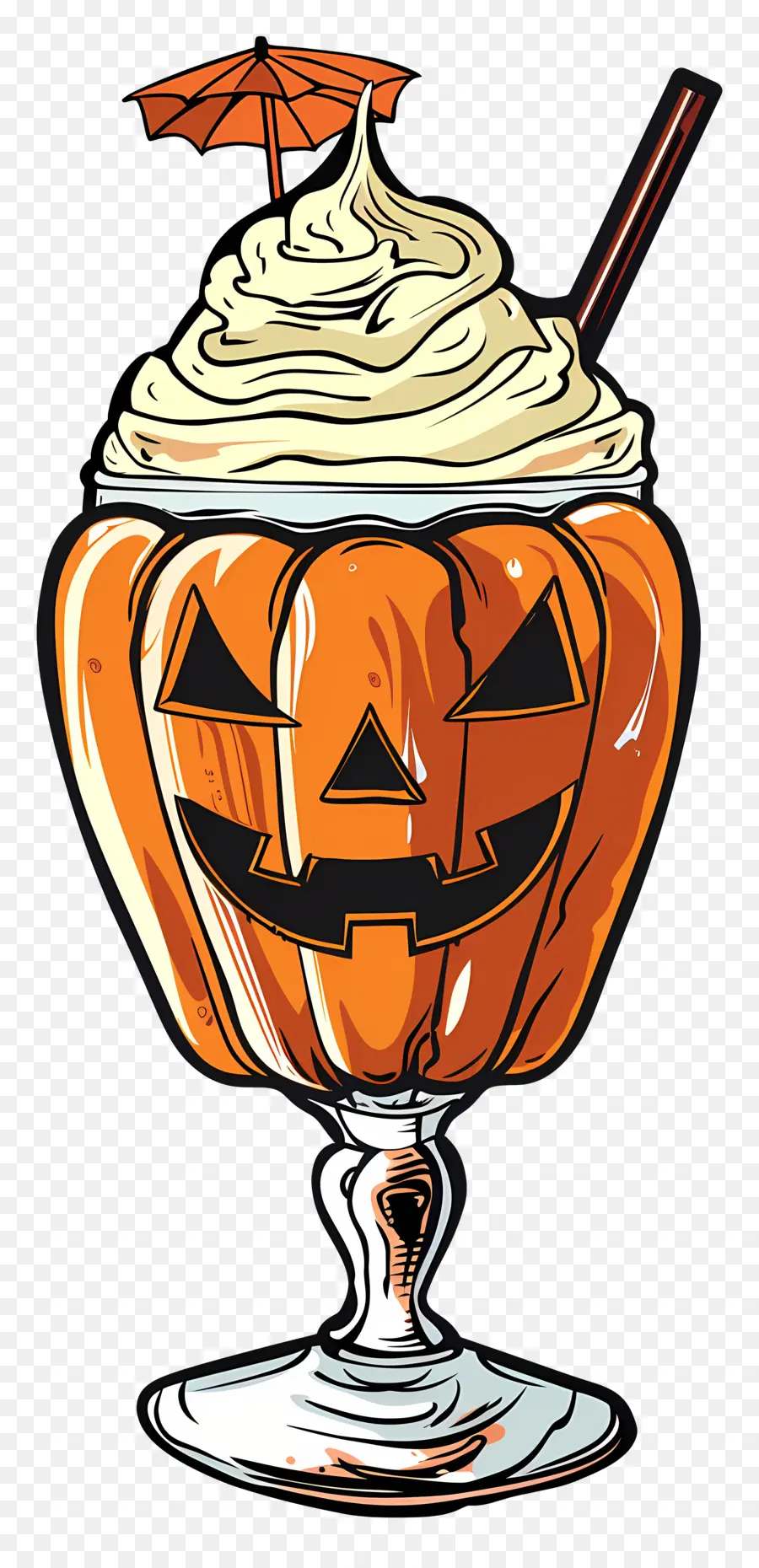 Susu Kocok Halloween，Minuman Pencuci Mulut Labu PNG