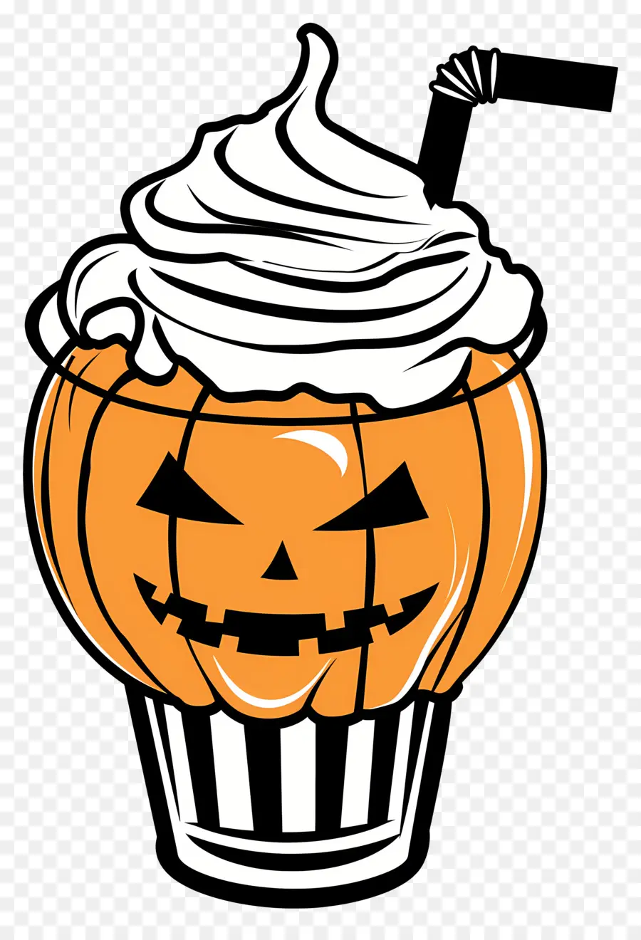 Susu Kocok Halloween，Minuman Bertema Labu PNG