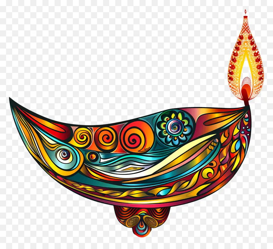 Diwali Diya，Diya Yang Elegan PNG