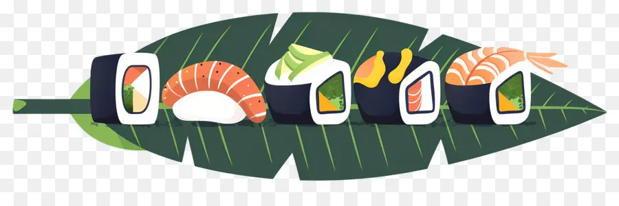 Sushi Di Atas Daun，Sushi PNG