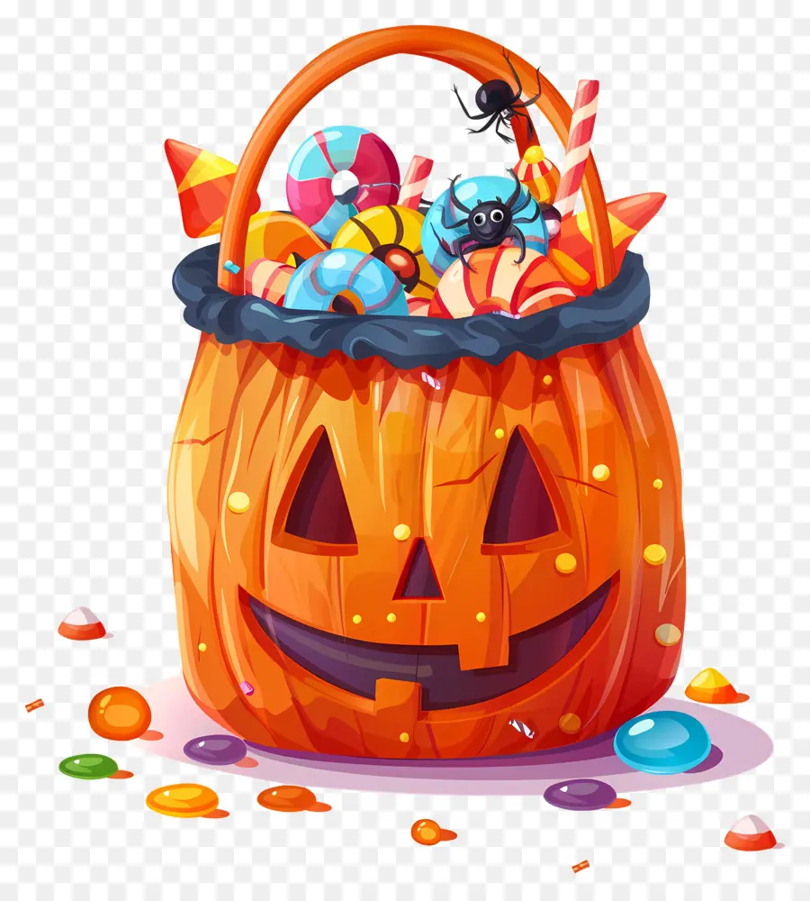 Keranjang Halloween，Permen Halloween PNG