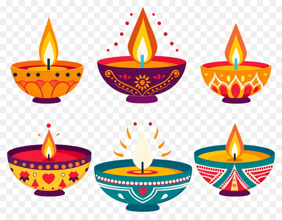 Lilin Diwali，Pastel Diya PNG