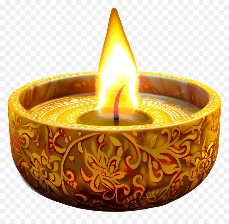 Lilin Diwali，Lampu Minyak Menyala PNG