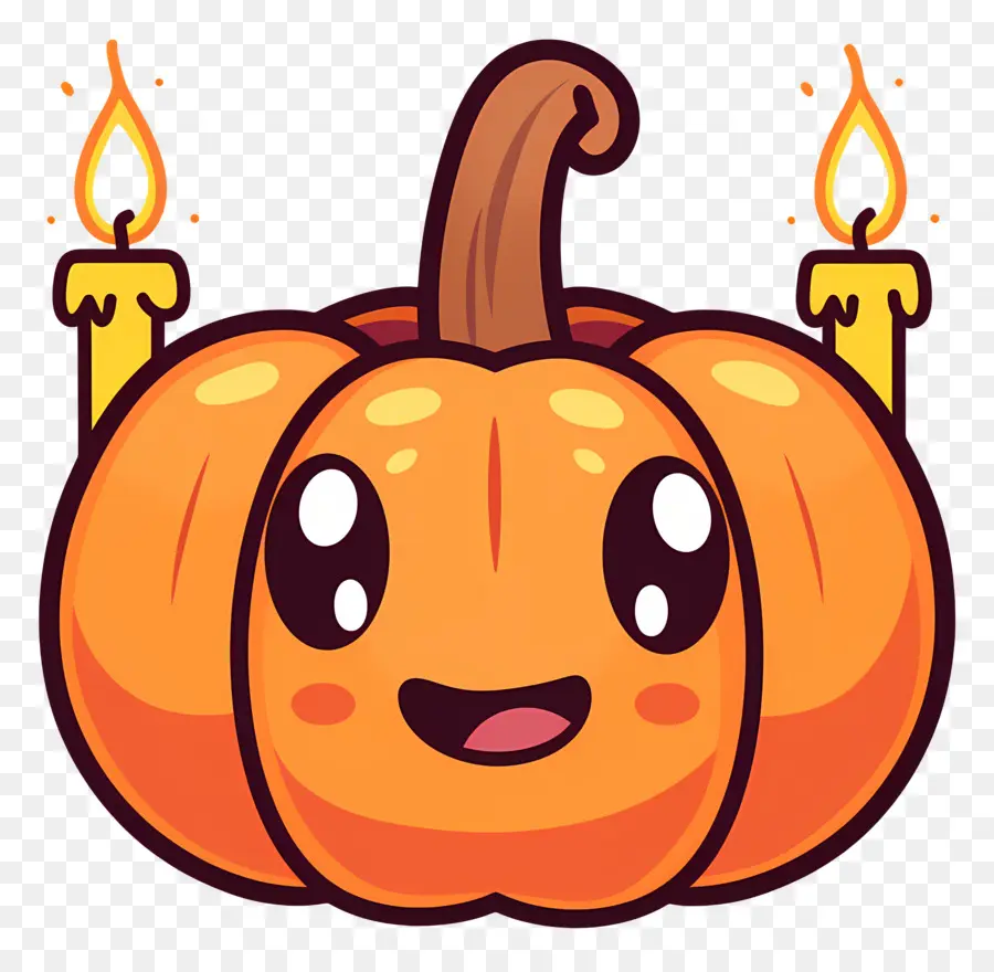 Lilin Halloween，Labu Kuning PNG