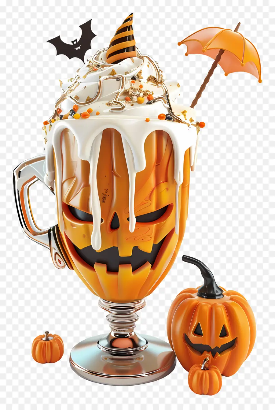 Susu Kocok Halloween，Milkshake Labu PNG