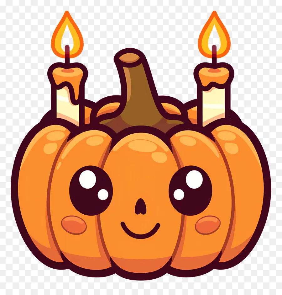 Lilin Halloween，Labu Kuning PNG