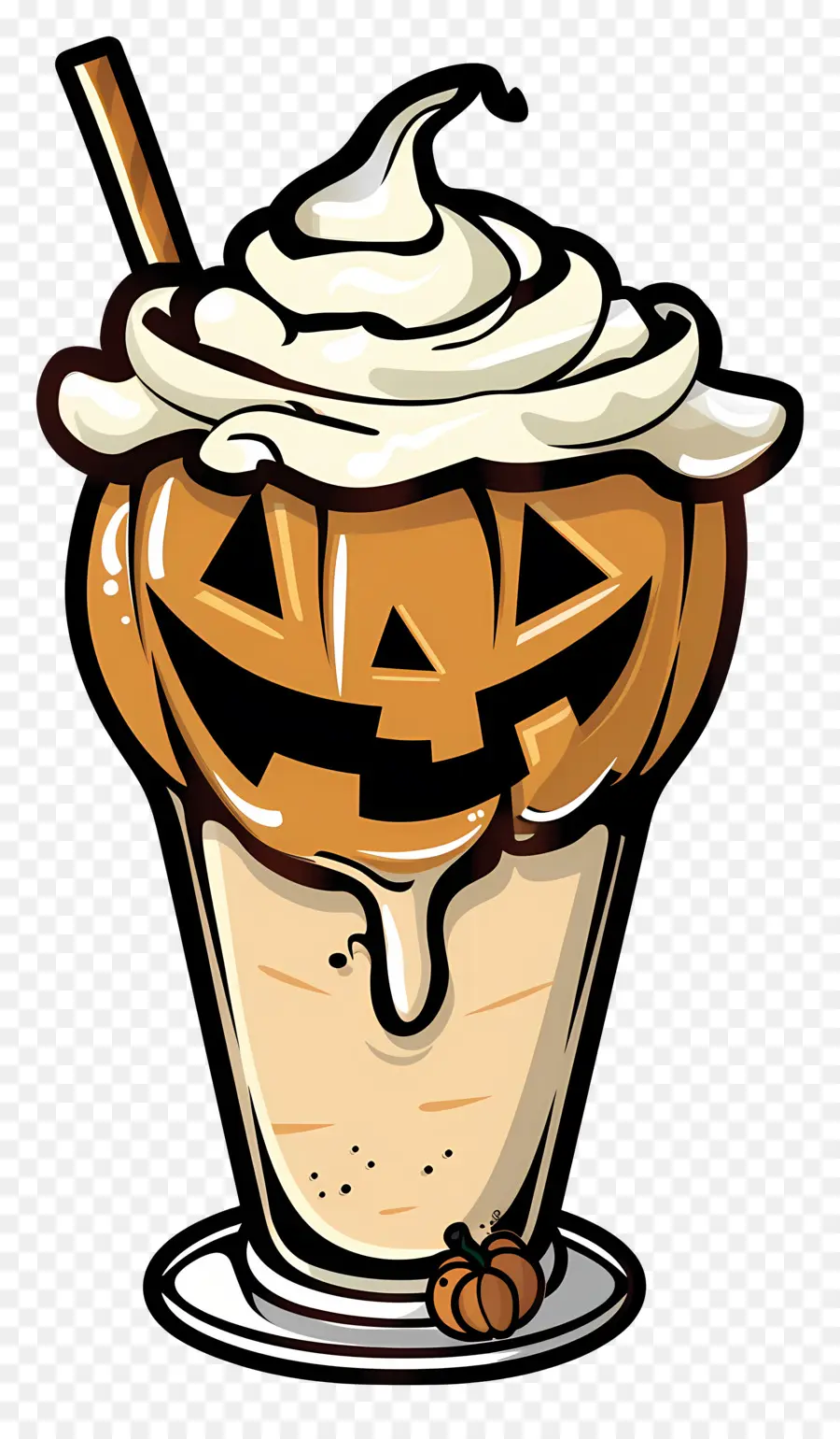 Susu Kocok Halloween，Minuman Pencuci Mulut Labu PNG