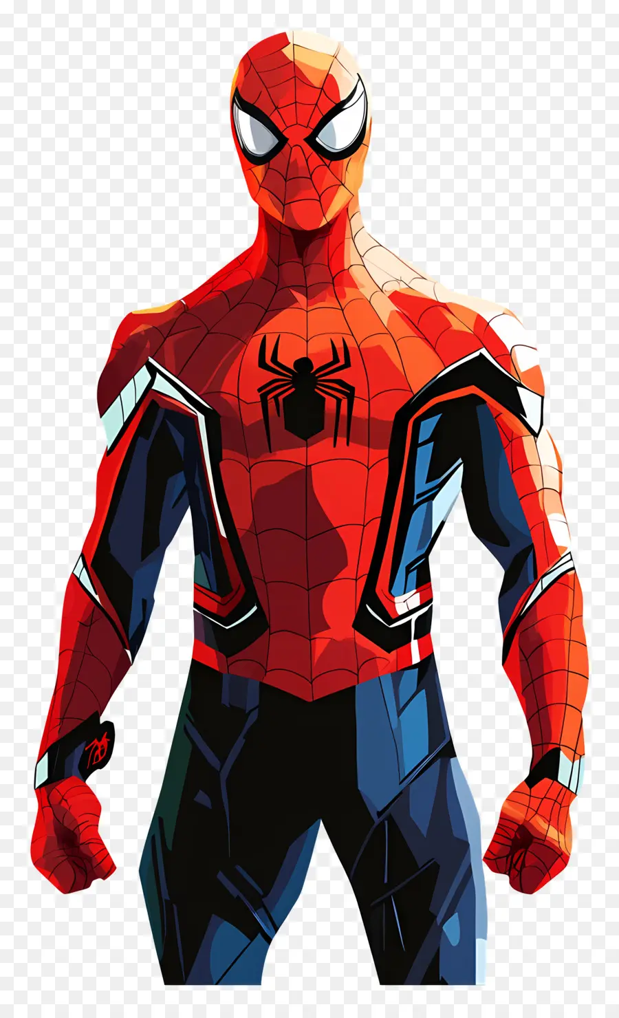 Spider Man Berdiri，Spider Man Dengan Setelan Merah Dan Biru PNG