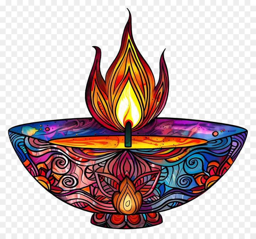 Diwali Diya，Diya Artistik PNG