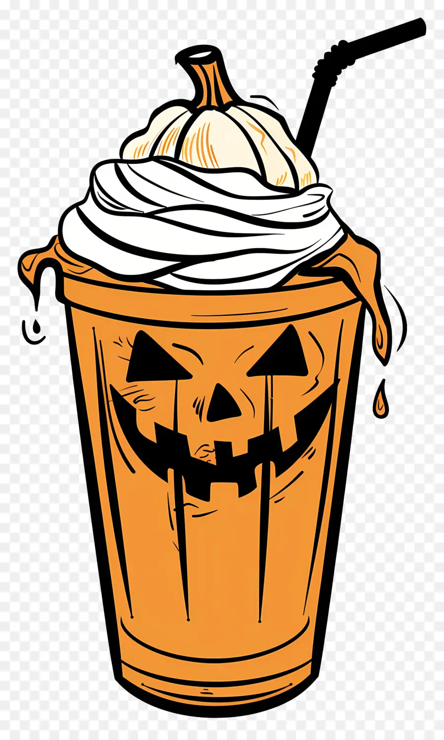 Susu Kocok Halloween，Minuman Bertema Labu PNG