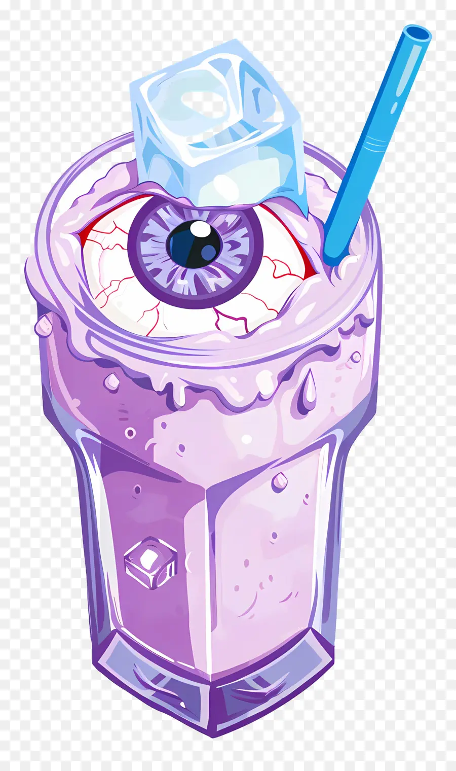 Minuman Halloween，Smoothie Bola Mata Lavender PNG