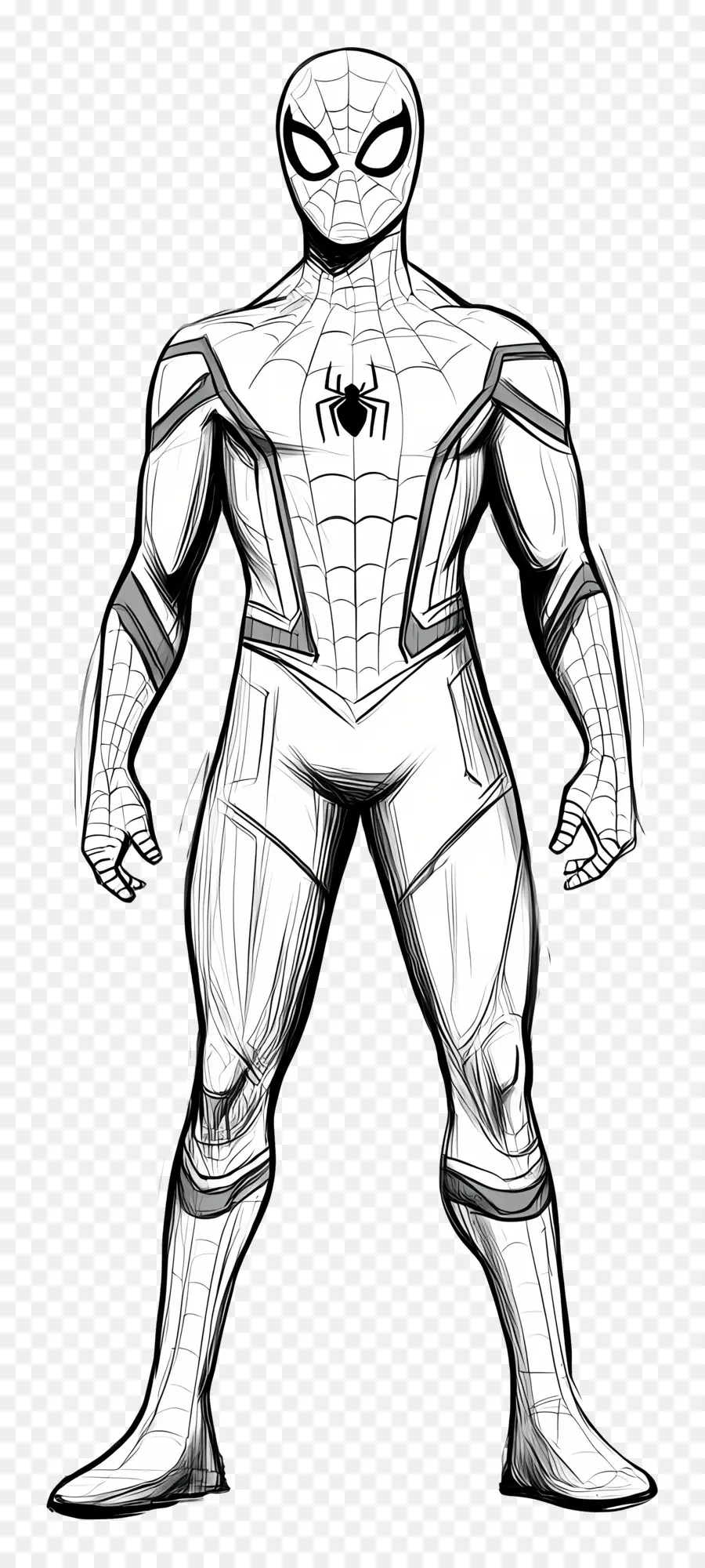 Spider Man Berdiri，Sketsa Spider Man PNG