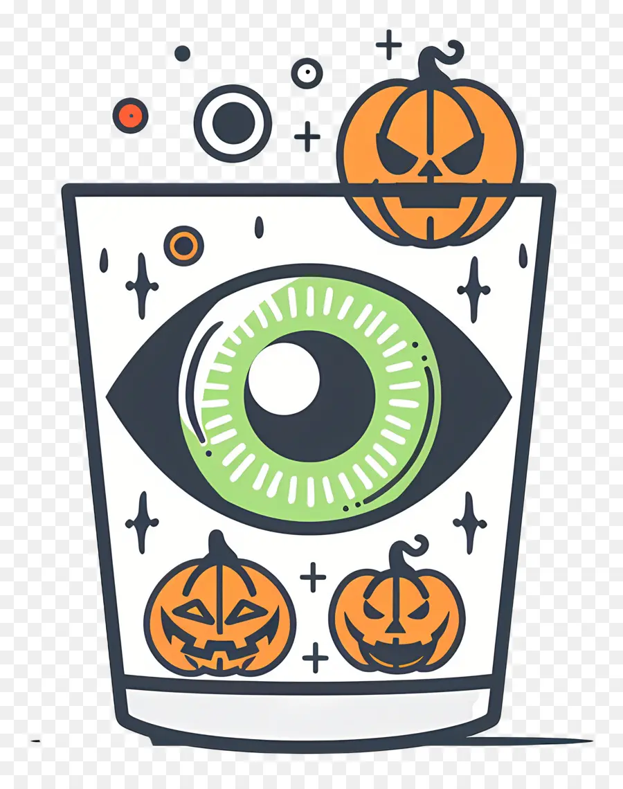 Minuman Halloween，Minuman Hijau Dengan Mata PNG