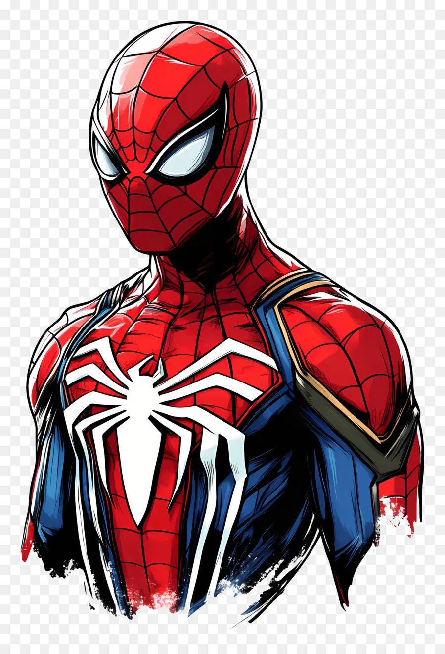 Spider Man Berdiri，Spider Man Dengan Setelan Merah Dan Biru PNG