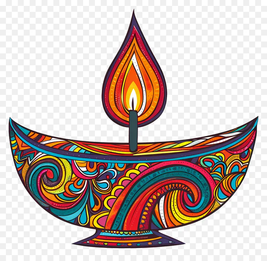 Diwali Diya，Diya Yang Rumit PNG