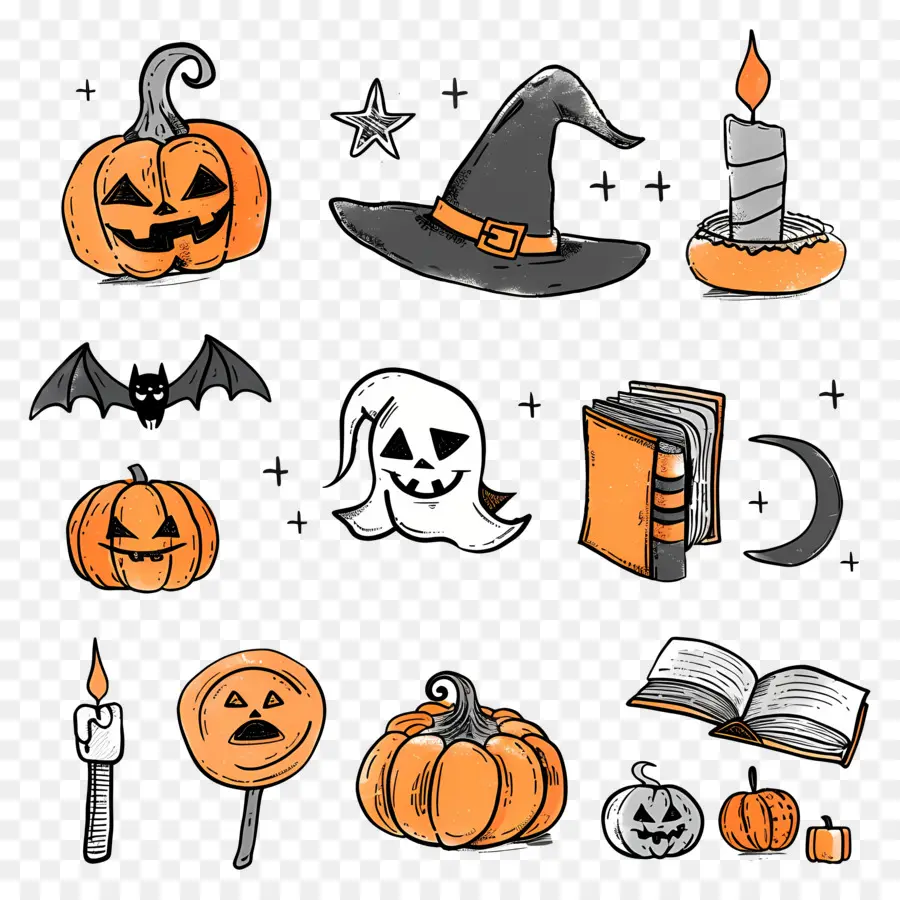 Latar Belakang Halloween，Coretan Halloween PNG