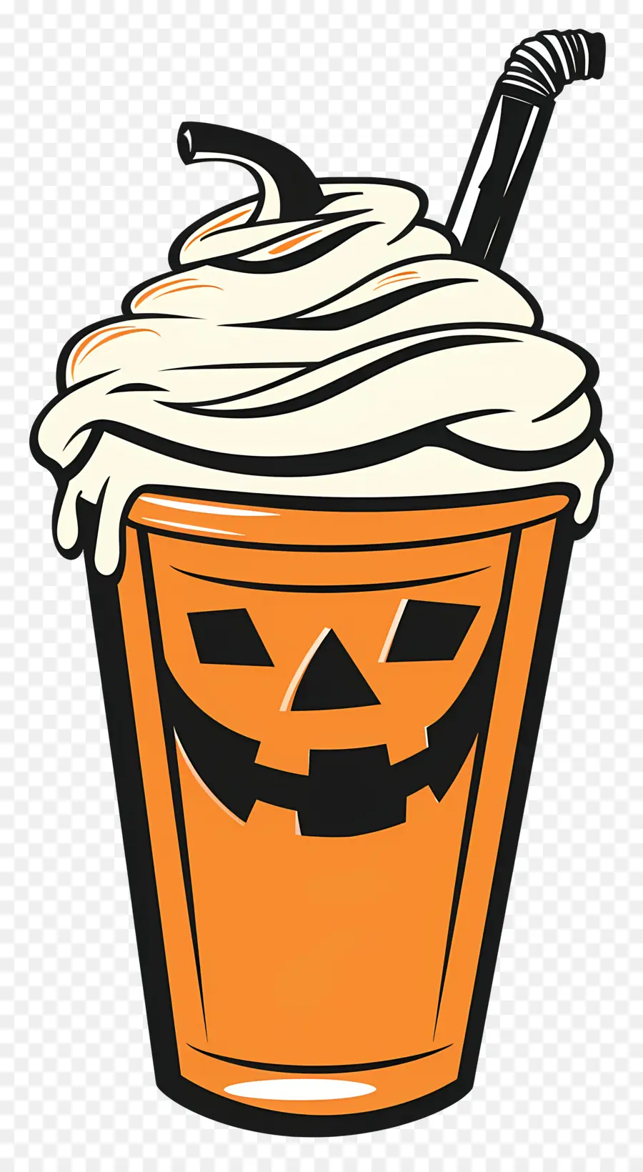 Susu Kocok Halloween，Minuman Bertema Labu PNG