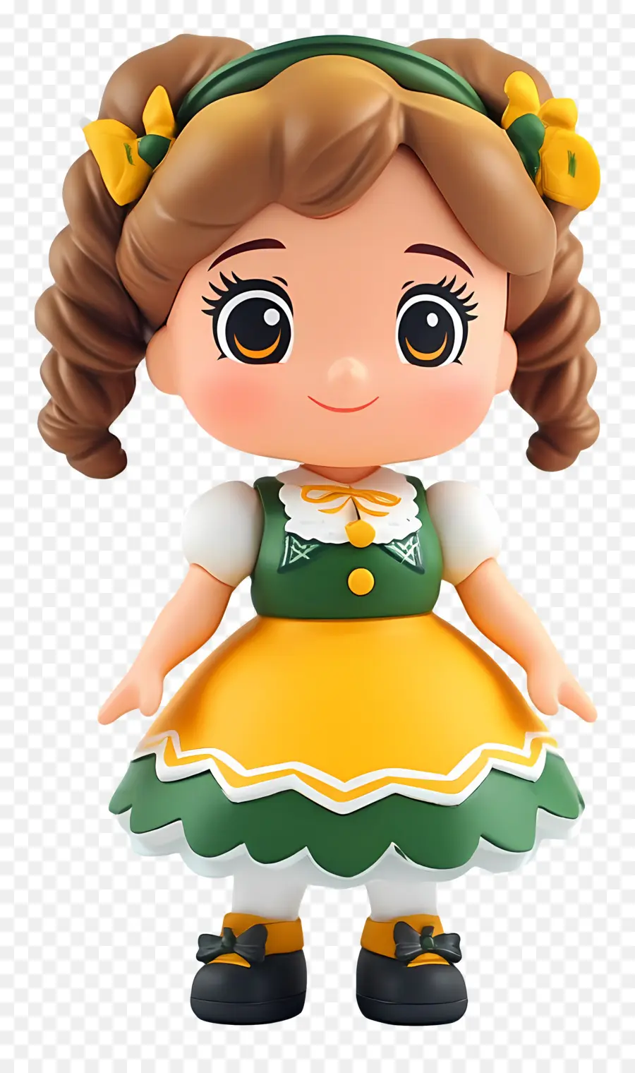 Penari Oktoberfest，Boneka Lucu Dengan Gaun Hijau PNG