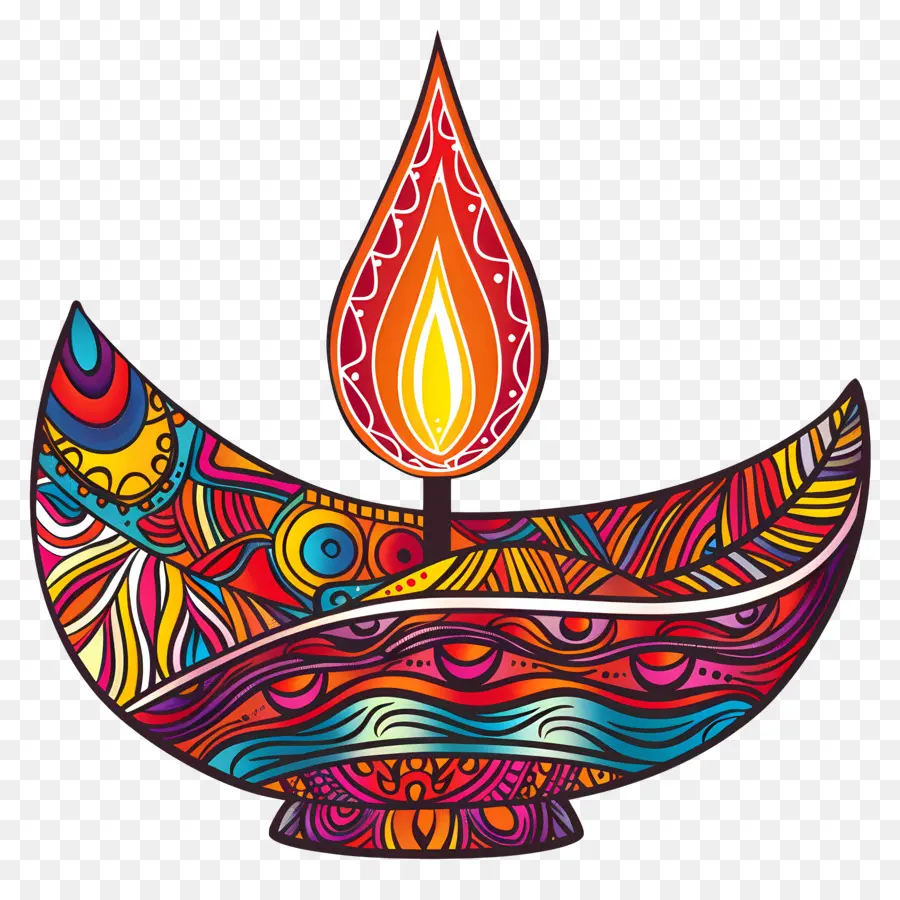 Diwali Diya，Diya Yang Rumit PNG