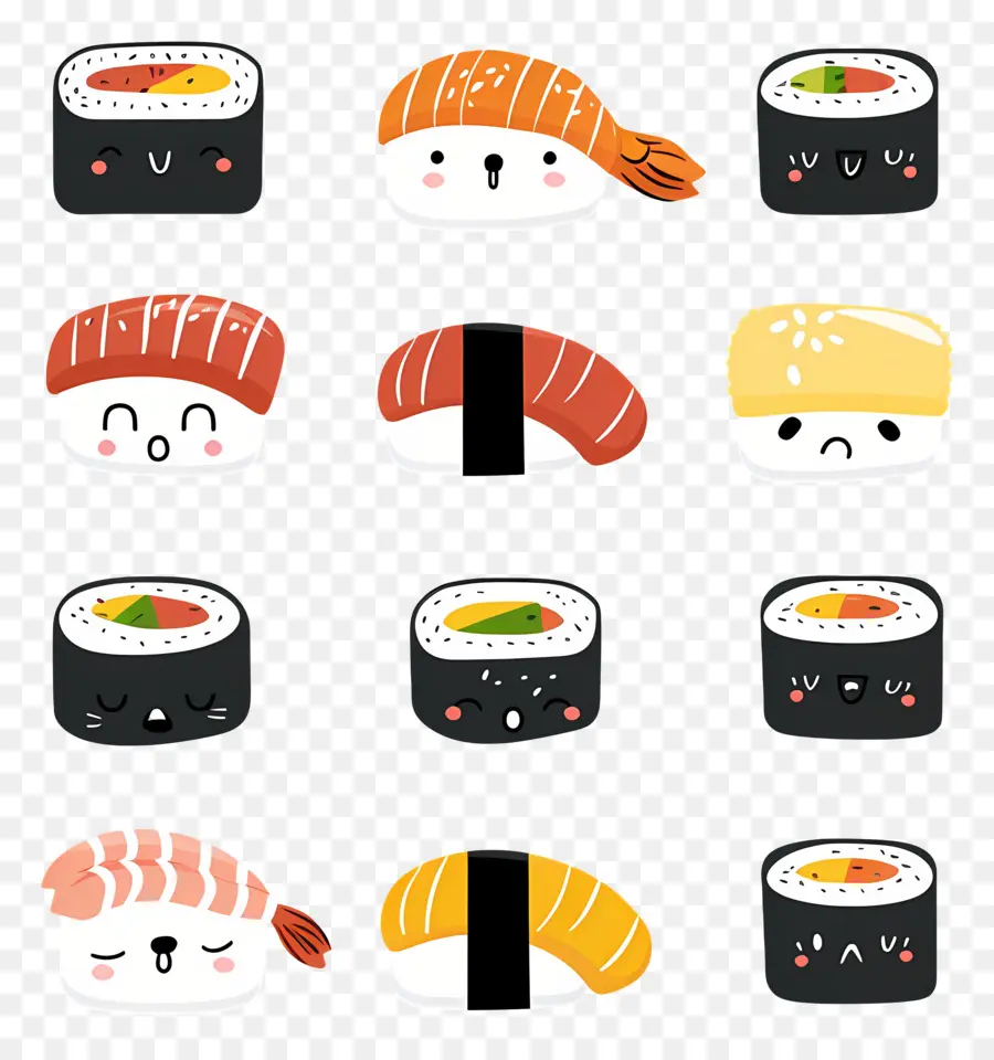 Sushi Yang Lucu，Sushi Kawaii PNG