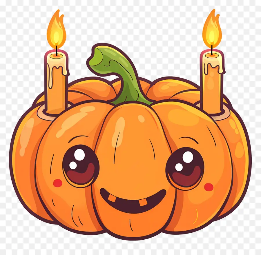 Lilin Halloween，Labu Kuning PNG