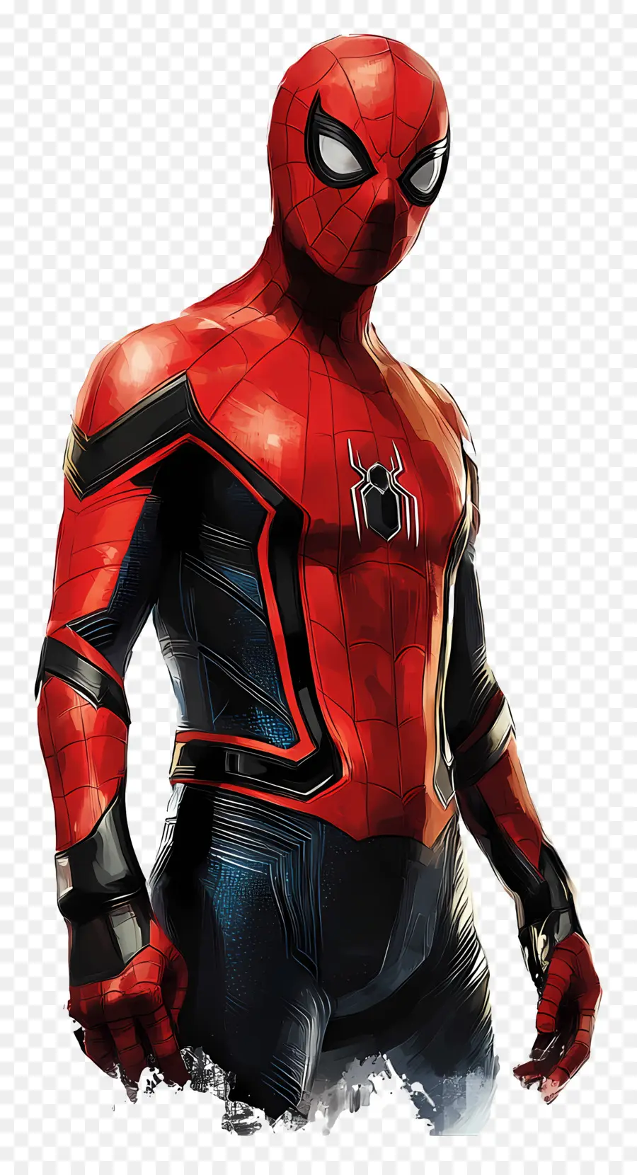 Spider Man Berdiri，Spider Man Dengan Setelan Merah Dan Biru PNG