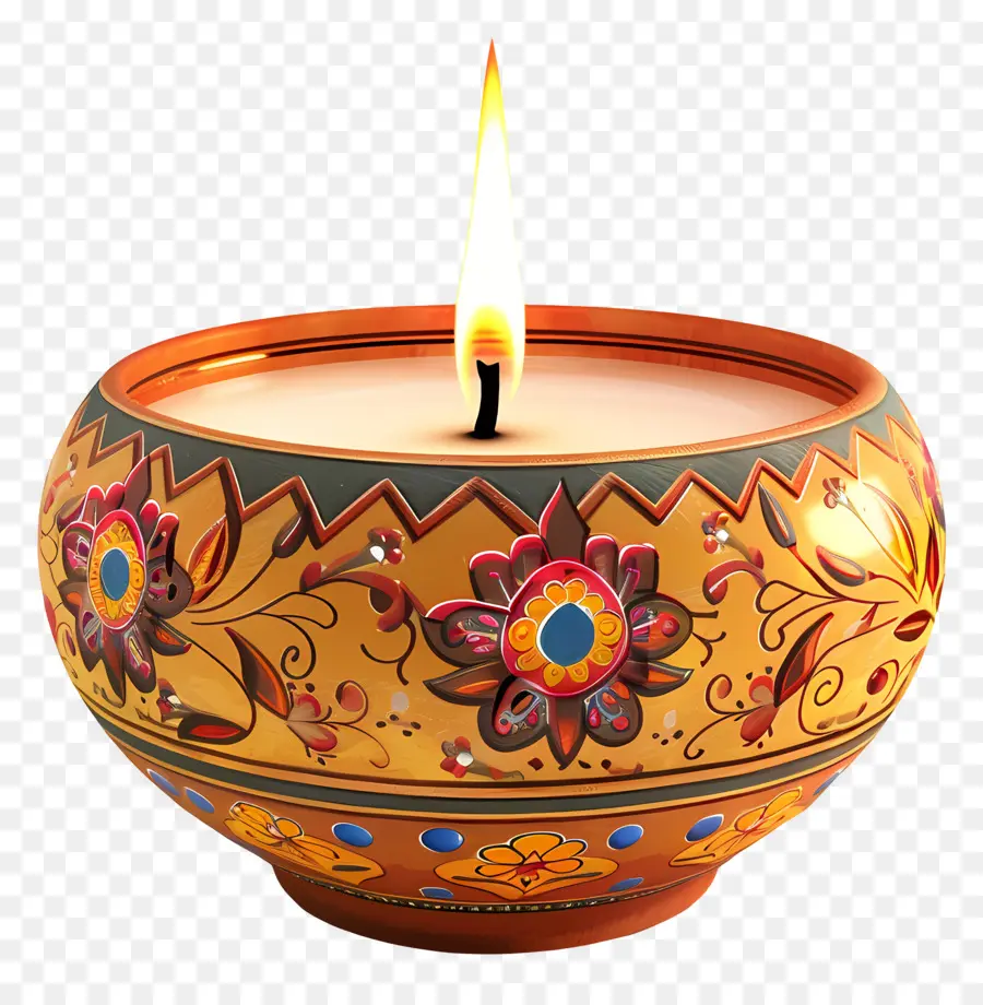 Lilin Diwali，Lilin Bunga PNG