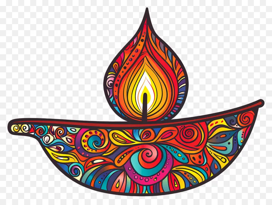 Diwali Diya，Diya Yang Rumit PNG