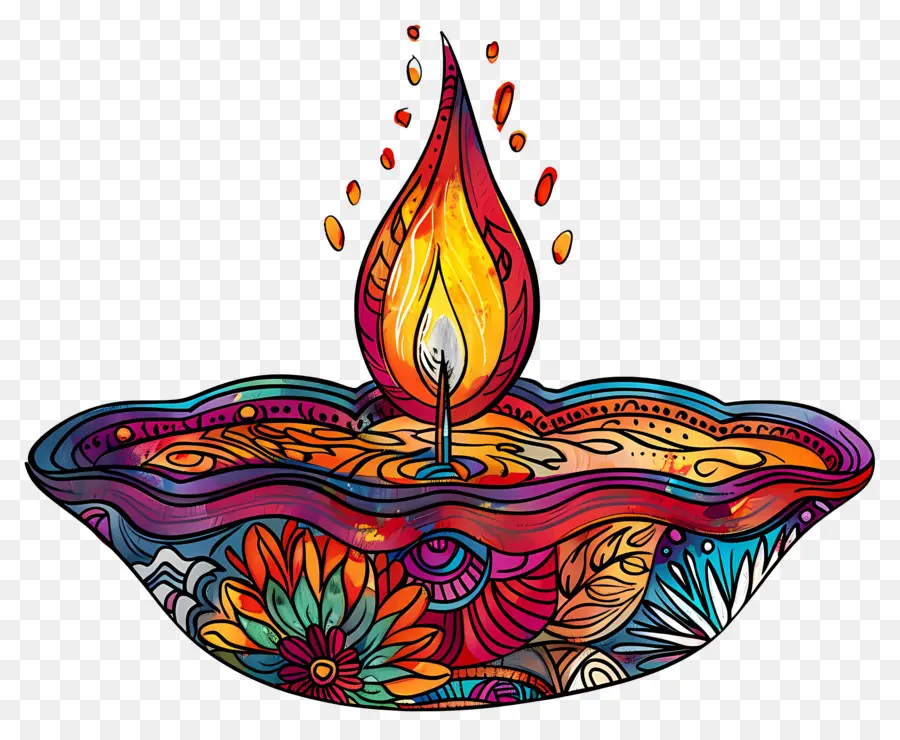 Diwali Diya，Diya Artistik PNG