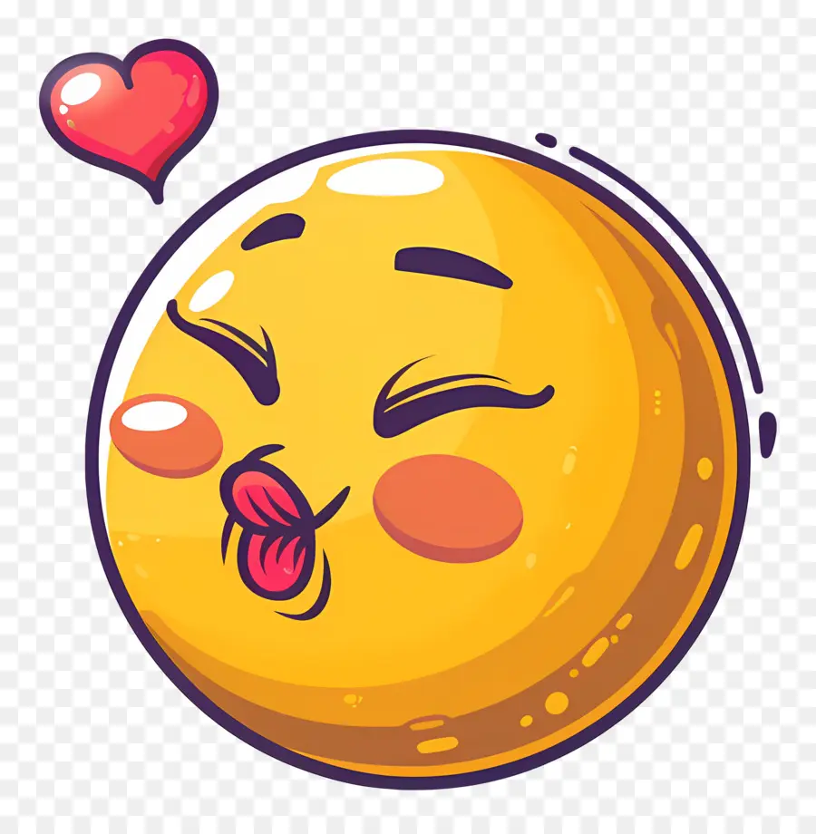 Cium Smiley，Mencium Emoji Dengan Hati PNG