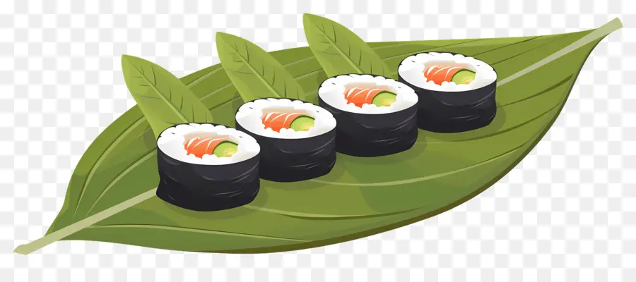 Sushi Di Atas Daun，Sushi Di Daun PNG