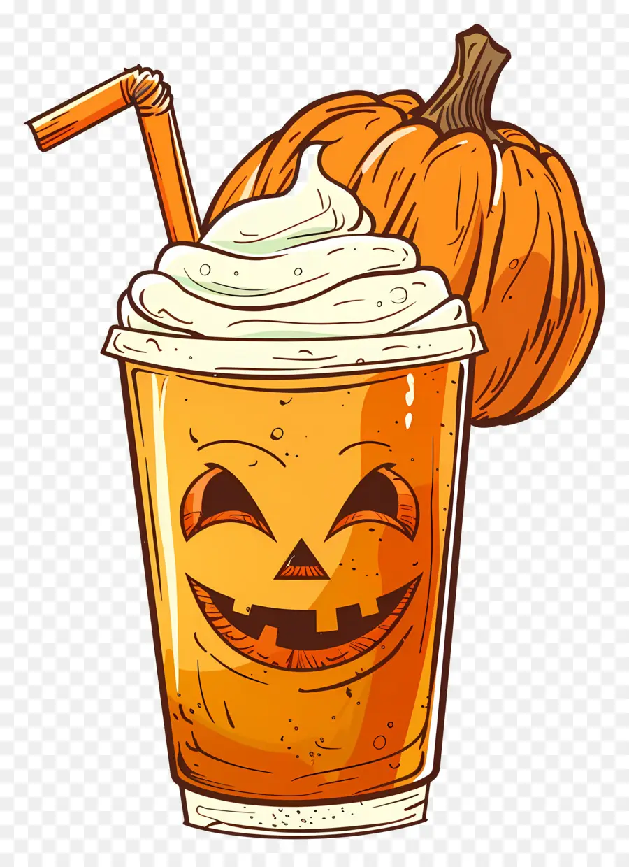 Susu Kocok Halloween，Latte Labu PNG