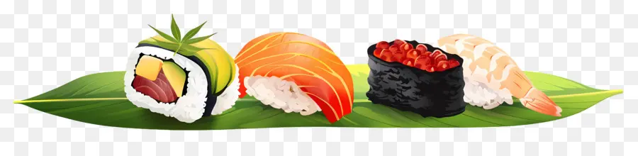 Sushi Di Atas Daun，Sushi PNG