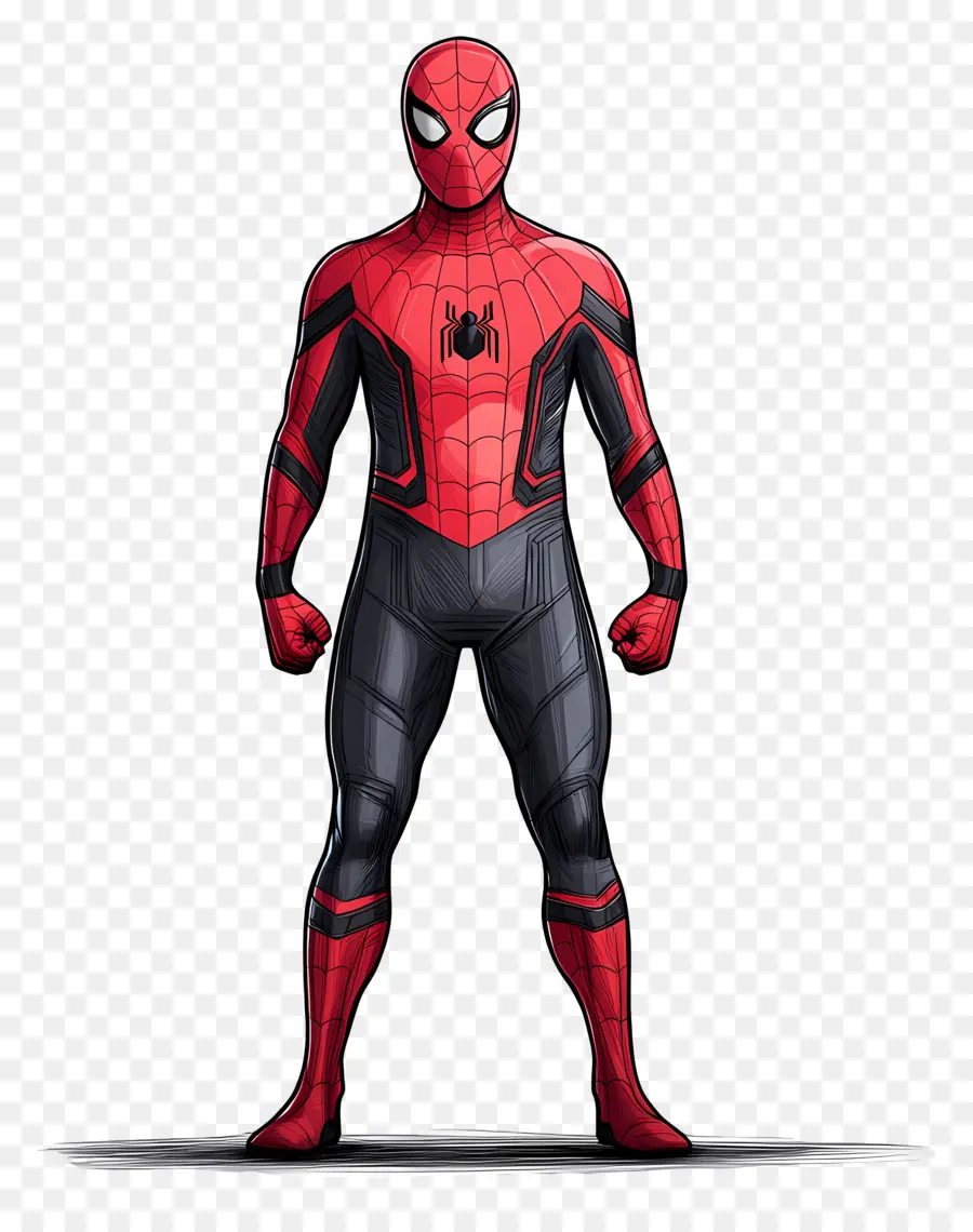 Spider Man Berdiri，Spider Man Dalam Pose Aksi PNG