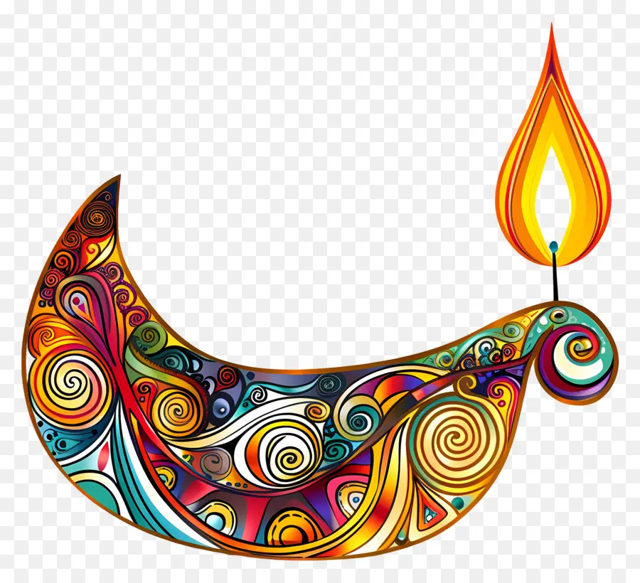 Diwali Diya，Spiral Diya PNG