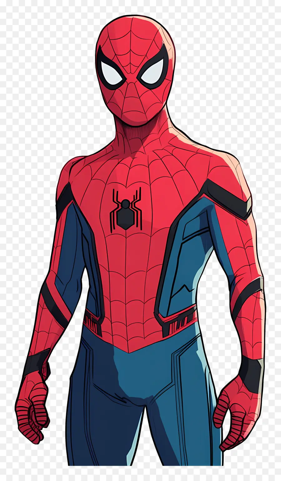 Spider Man Berdiri，Spider Man Dengan Setelan Merah Dan Biru PNG