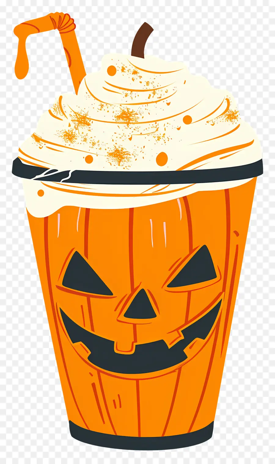 Susu Kocok Halloween，Minuman Bertema Labu PNG