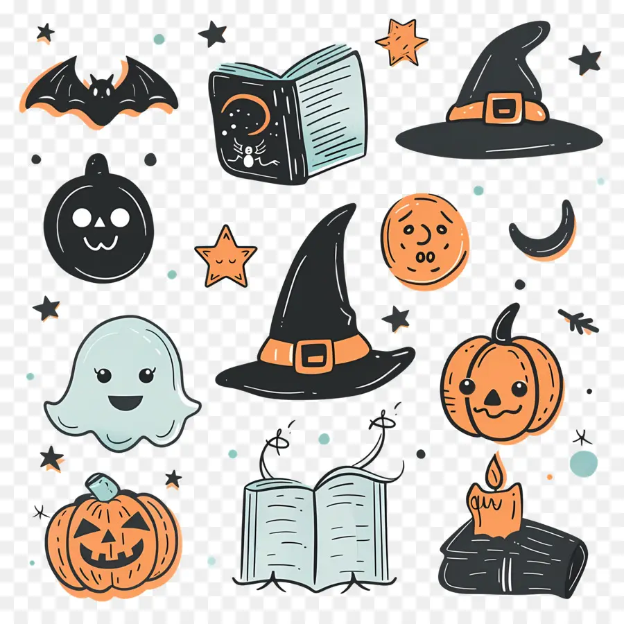 Latar Belakang Halloween，Coretan Halloween PNG